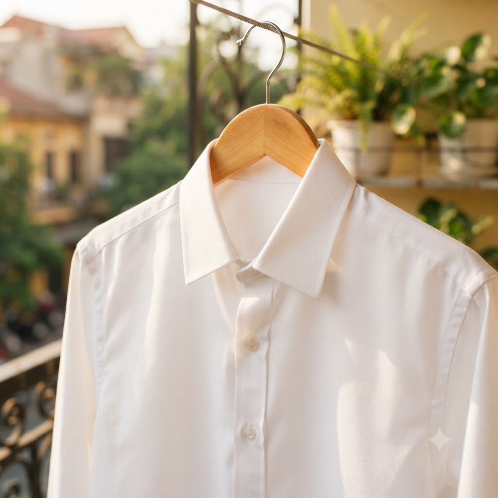 Chiếc áo trắng sạch tinh tươm không còn tì vết ố vàng