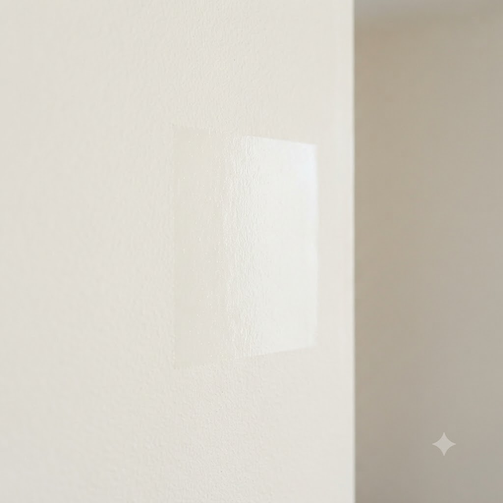 Bề mặt tường phẳng mịn sau khi bóc sạch băng keo