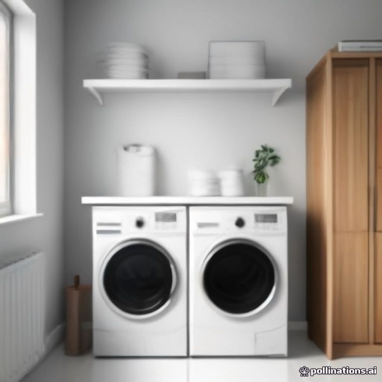 Máy giặt lồng ngang sạch sẽ trong phòng giặt