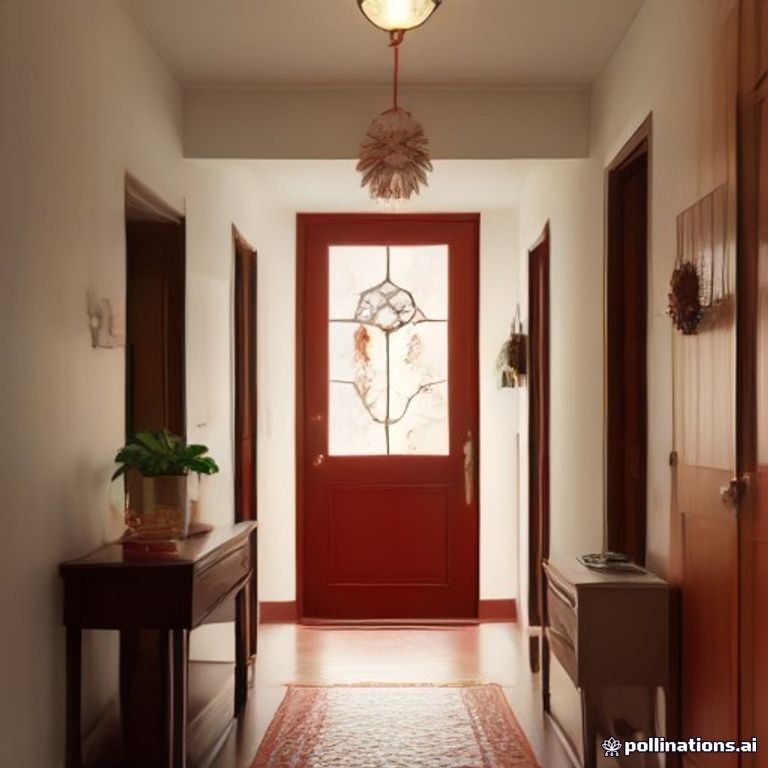 Không gian lối vào nhà rạng rỡ sắc đỏ đón xuân
