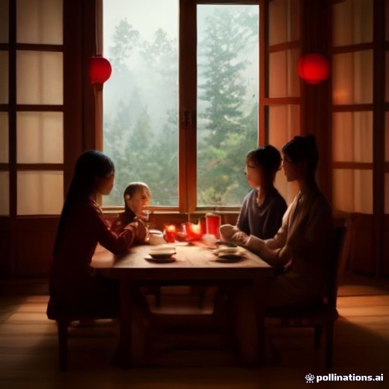 Cả nhà thảnh thơi thưởng trà đón giao thừa