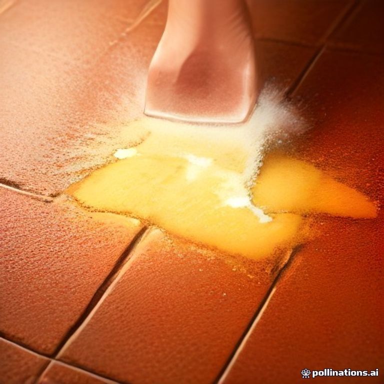 Rắc baking soda và vắt chanh lên vết rỉ sét trên gạch