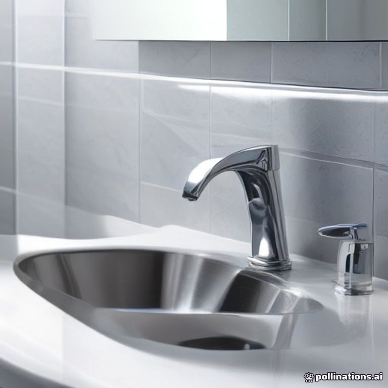 Vòi sen và chậu rửa inox sáng bóng như gương